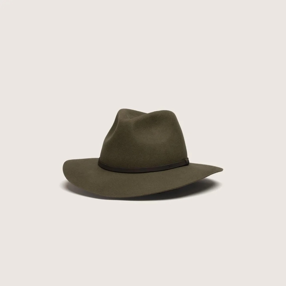 Anderson Olive | Green Packable Wide Brim Fedora